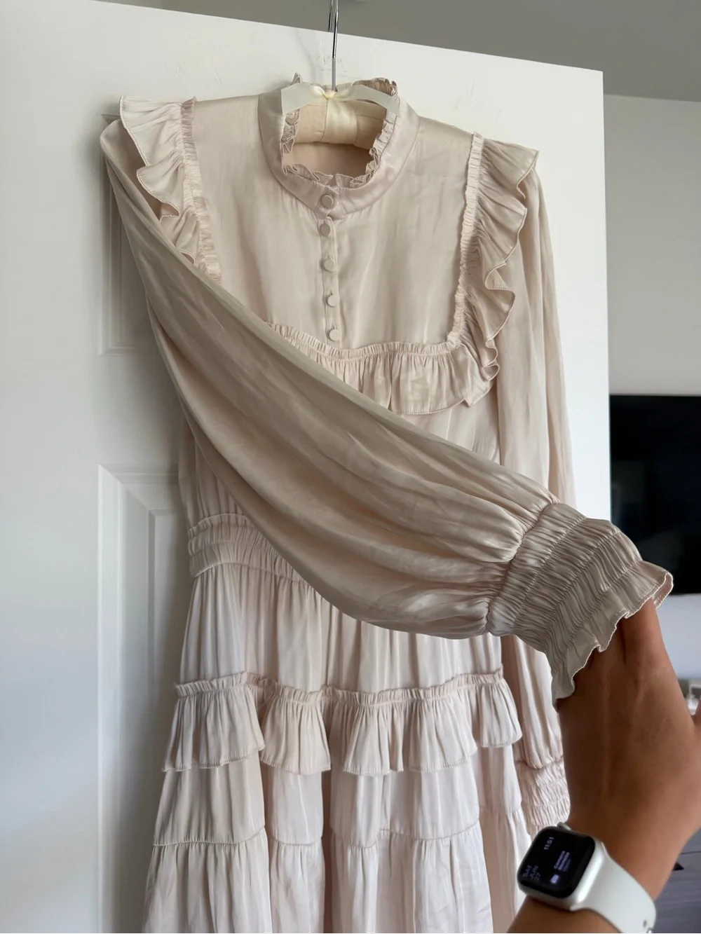 LoveShackFancy Cream Ruffle Mini Dress - Picture 4 of 7